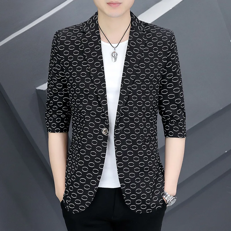 H97 suit jacket men business wedding banquet dress double breasted solid color suit