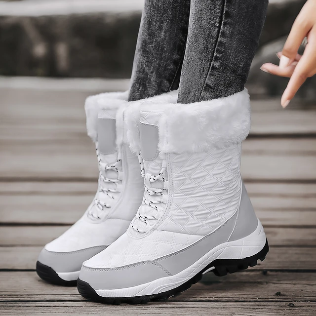 Boots Women Winter 2023 New In Reto Mixed Color Female Flat Shoes Anti-skid  Outdoor Ladies Platform Snow Booties Botines Mujer - AliExpress