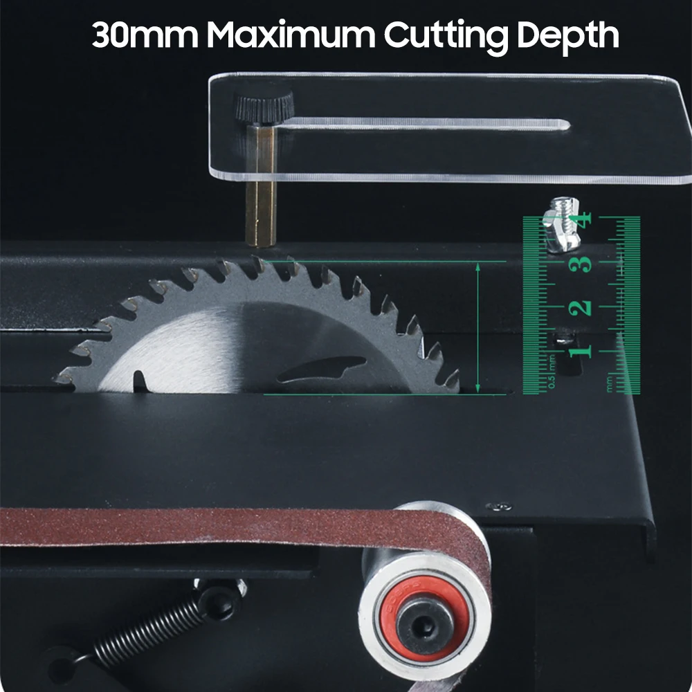 150W Mini Bench Saw Variable Speed Circular Table Saw 30mm Cutting Depth DIY Benchtop Sanding Machine with 10 Sanding Belts AliExpress 1420