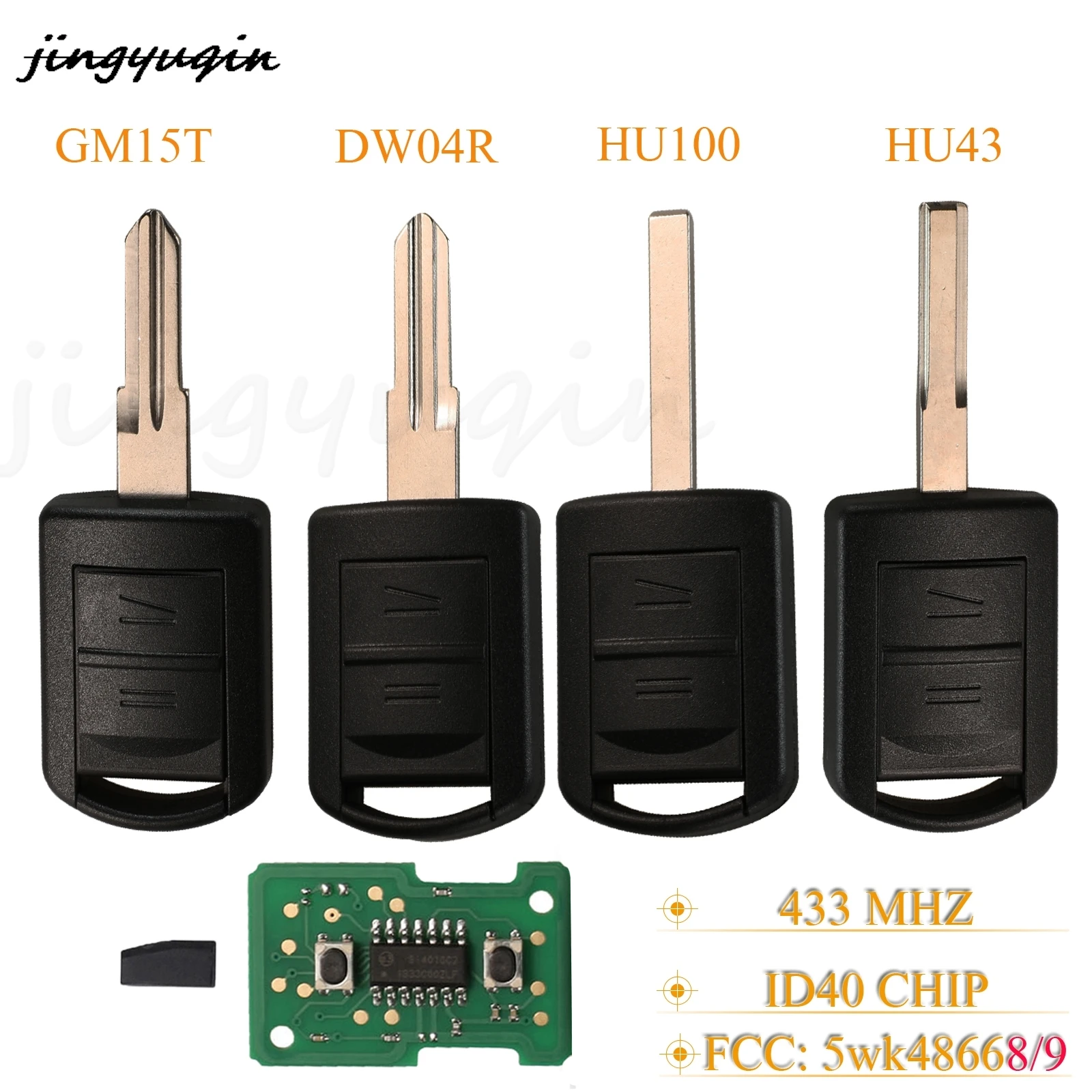 

Jingyuqin, 2 кнопки, 433,9 МГц, ID40, чип 5WK48668 для Opel Vauxhall Corsa C Марка Meriva Astra Combo Agila, автомобильные ключи