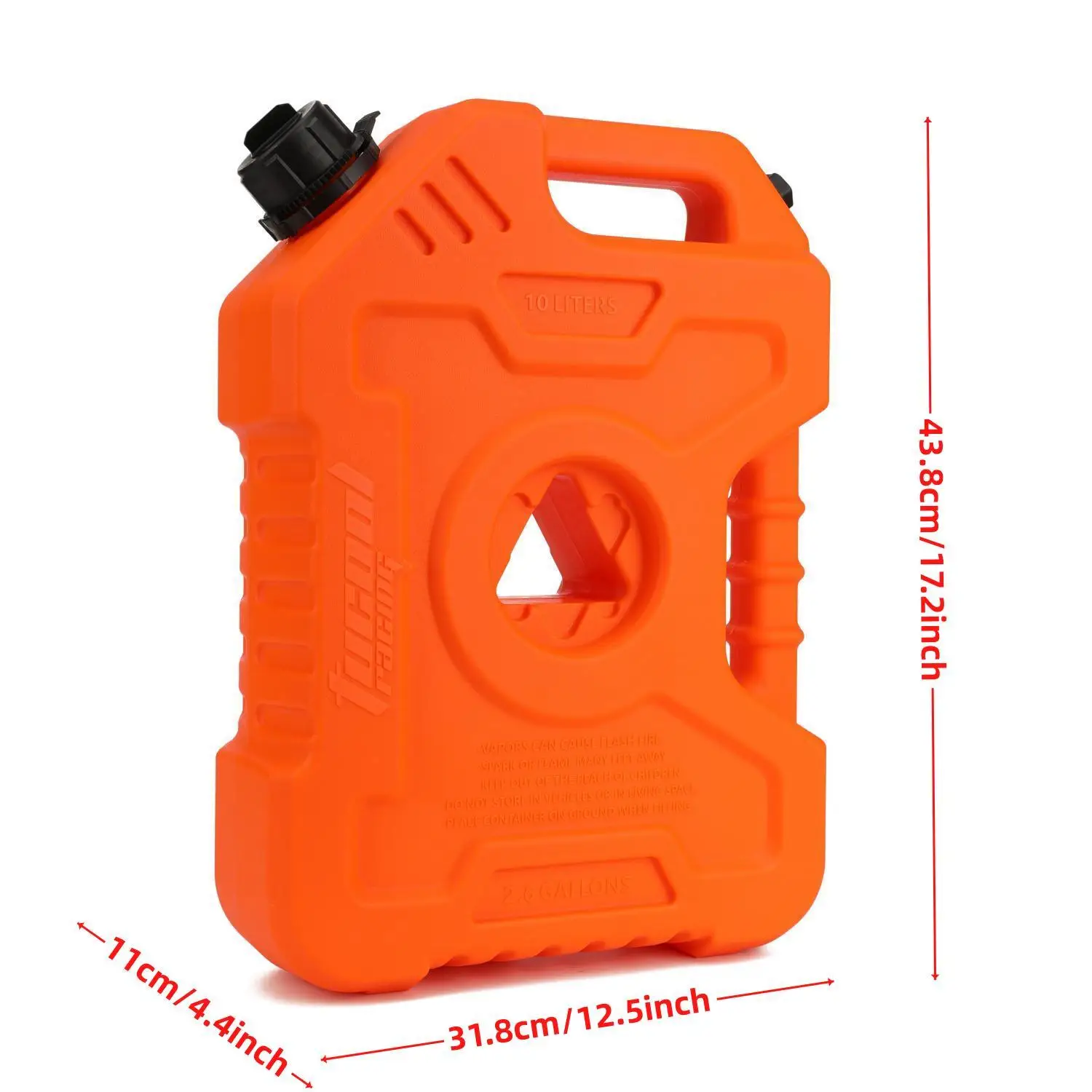 Petrol Can Tucool Racing 10L Gas Tank-Fits Most Cars SUVs and Motorcycles With Bracket Lock