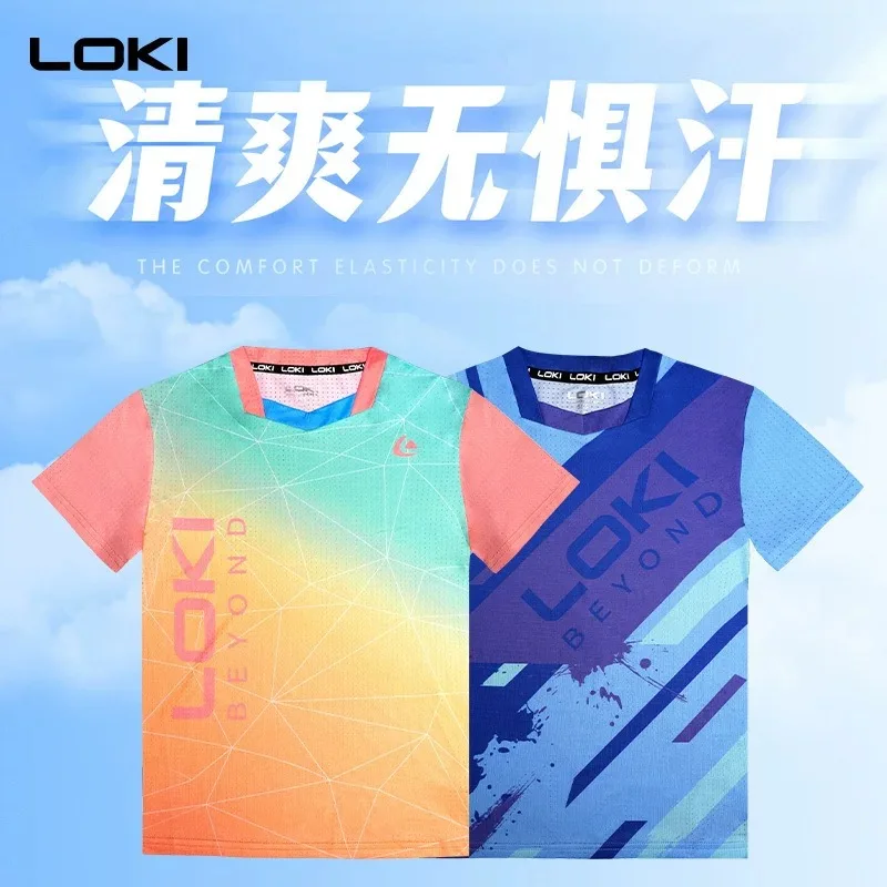 LOKI Table Tennis Jerseys Kids Training T-Shorts Absorb Sweat Ping Pong Children Shirt Cloth Sport
