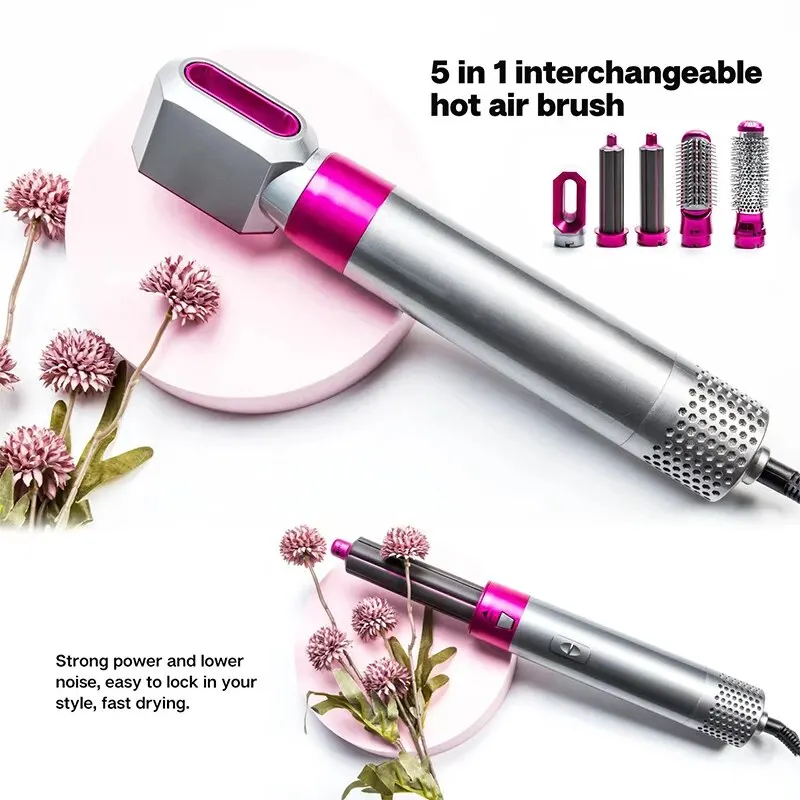 Curling Iron 5-in-1 Hot Air Comb Hair Comb Hair Curler Hair Straightening Comb Hair Dryer Automatic Suction Hair