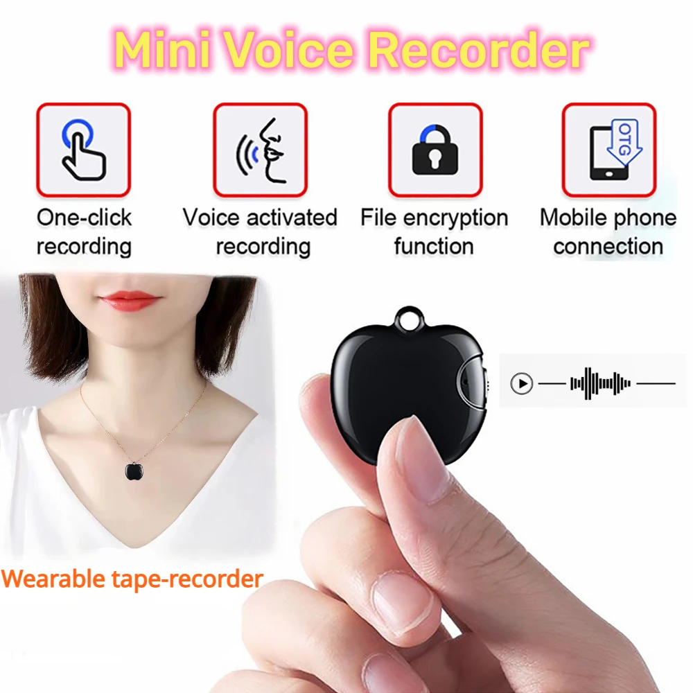 Mini Voice Recorder Necklace Vimel Listening Device Sound Dictaphone Micro  Spy | eBay