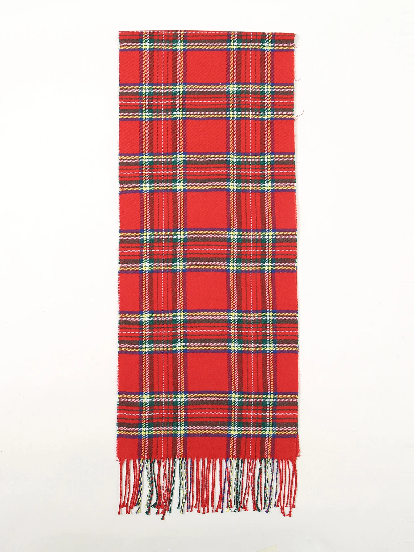 2024 New Red Plaid Cashmere Scarf Shawl Woman Winter Scarf Joyful Pashmina Neckscarf Keep Warm Blanket Soft Thick Head Scarf 6
