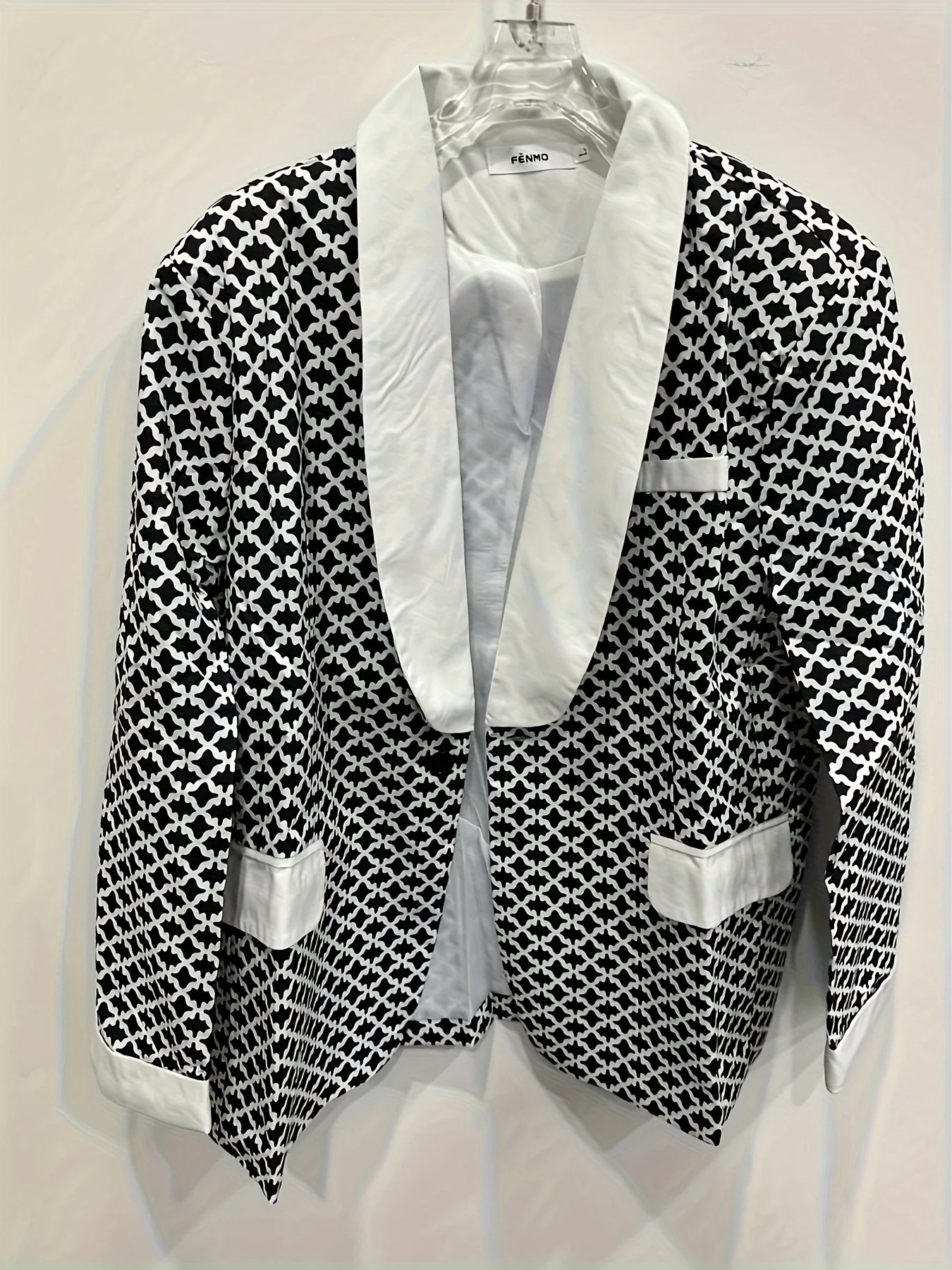 Men's Casual Blazer Jacket Slim Fit Stylish Geometric Print Design Color Block Stripes Comfortable Loose Outerwear for Business