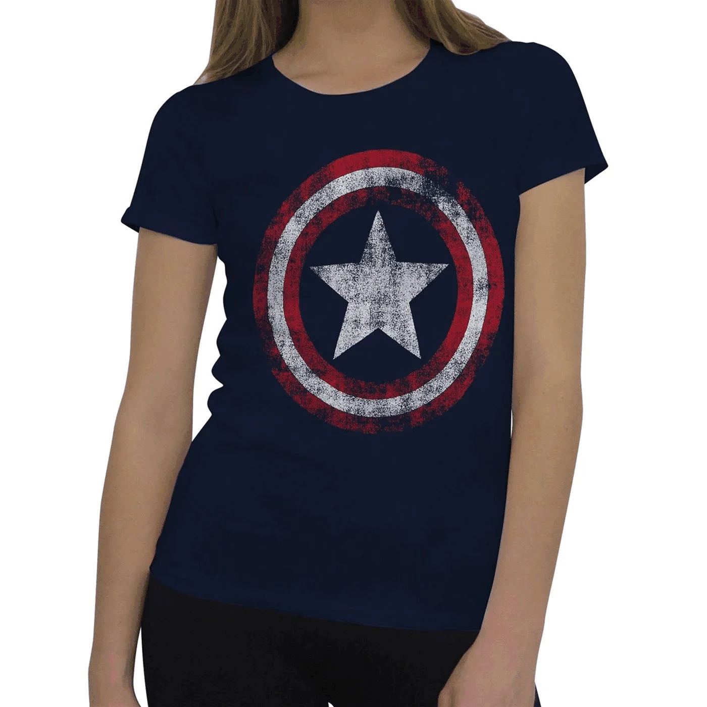 Summer Marvel Movie Captain America Logo Girl Distress Shield Royal t-shirt bambini/adulto Casual girocollo manica corta Top