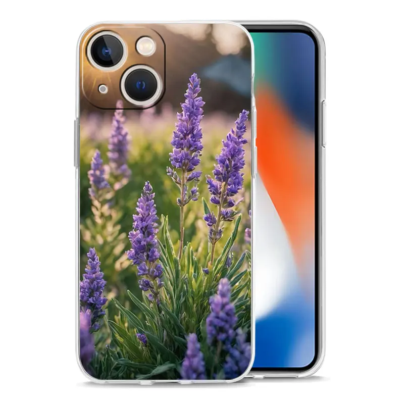 Lavender Purple Flower Clear Phone Case