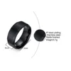 Bague de bijoux à breloques pour hommes et femmes, anneaux noirs en acier inoxydable, fiançailles de mariage, accessoire masculin mat de haute qualité