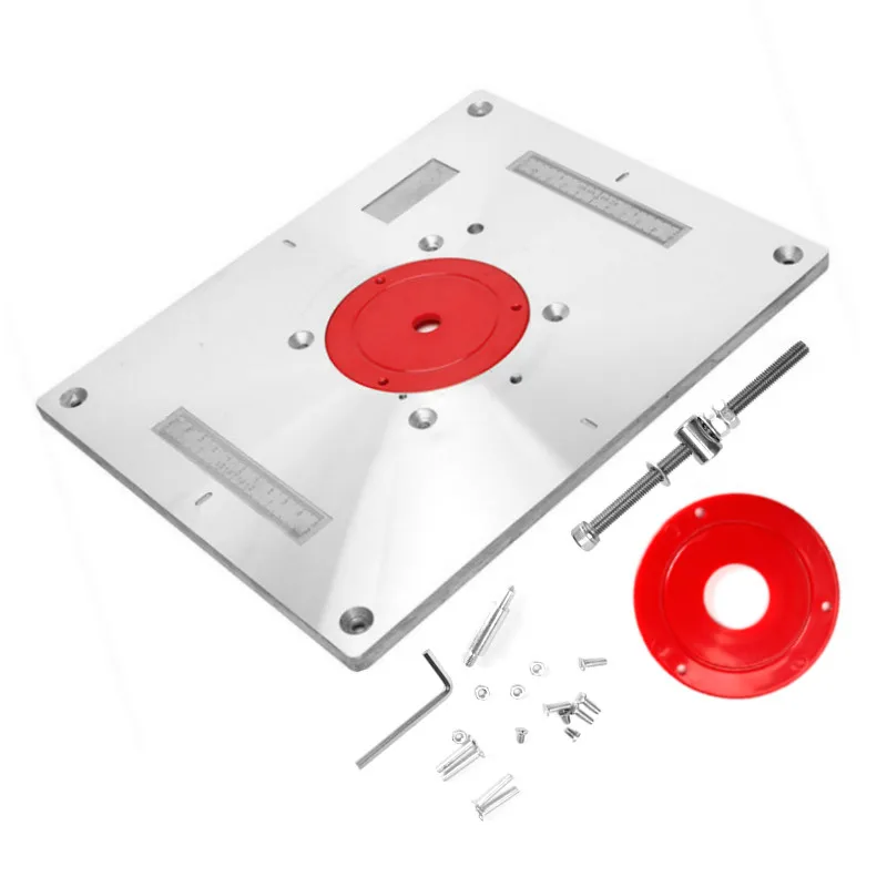 Electric Wood Milling Trimming Machine Flip Plate Guide Table Aluminum Router Table Insert Plate for Woodworking Work Bench woodworking tool,woodworking bench,woodworking workbench,router insert plate,router plate