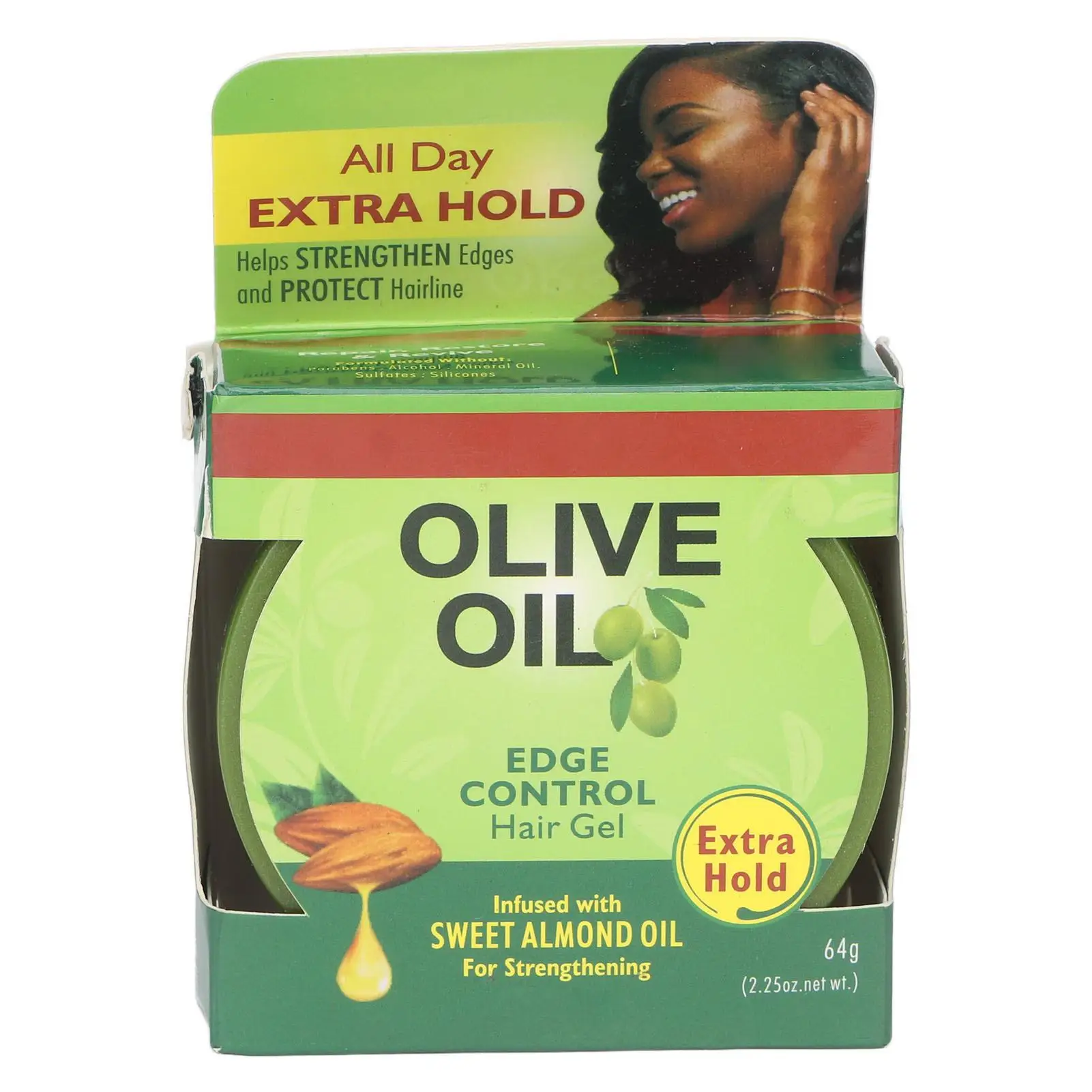 64g Men's Hair Wax Gel with Olive Oil-Long Lasting Styling Cream, Non-Irritant Pomade for Perfect Hair Control