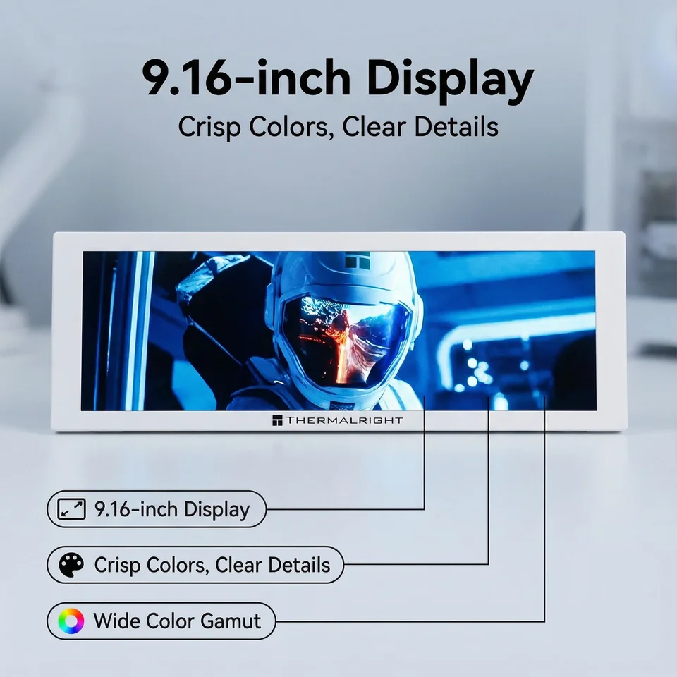 Thermalright TROFEO VISION LCD IPSフルカラーLCDスクリーン、9.16
