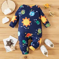 PatPat Overalls Baby Clothes New Born Boy Jumpsuit Romper Infant Newborn Babies Costume Solar System Planets Long-sleeve 3