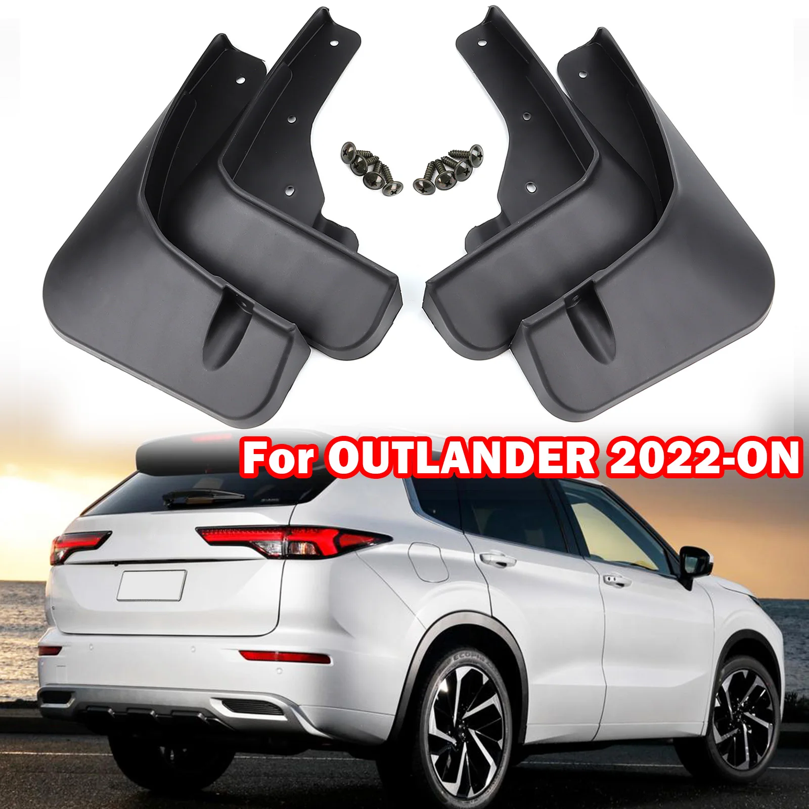 

4x For Mitsubishi Outlander PHEV GM GN ZM 2022 2023 2024 Mud Flaps Splash Guard Mudguards MudFlaps Front Rear Fender Car Styling