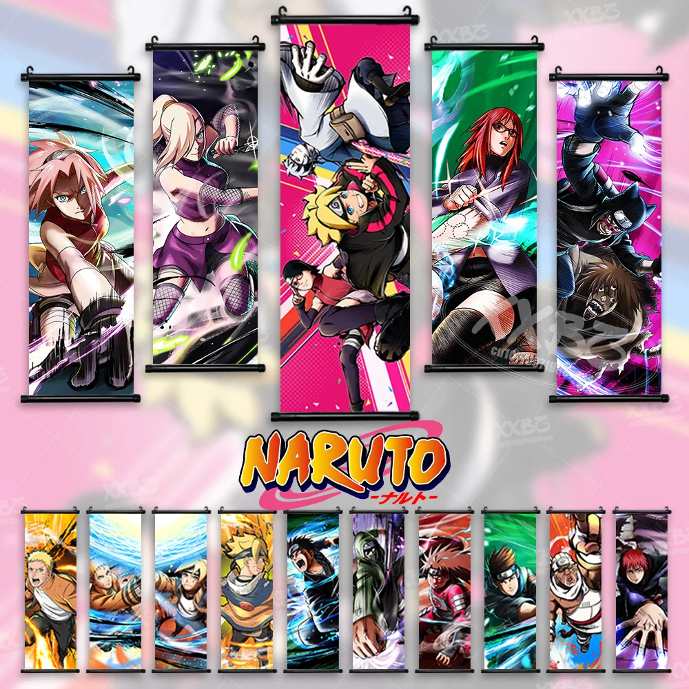 

Naruto Scrolls Picture Hidan Anime Posters Deidara Hanging Painting Sasori Wall Artwork Uchiha Obito Home Decor Boruto Wallpaper