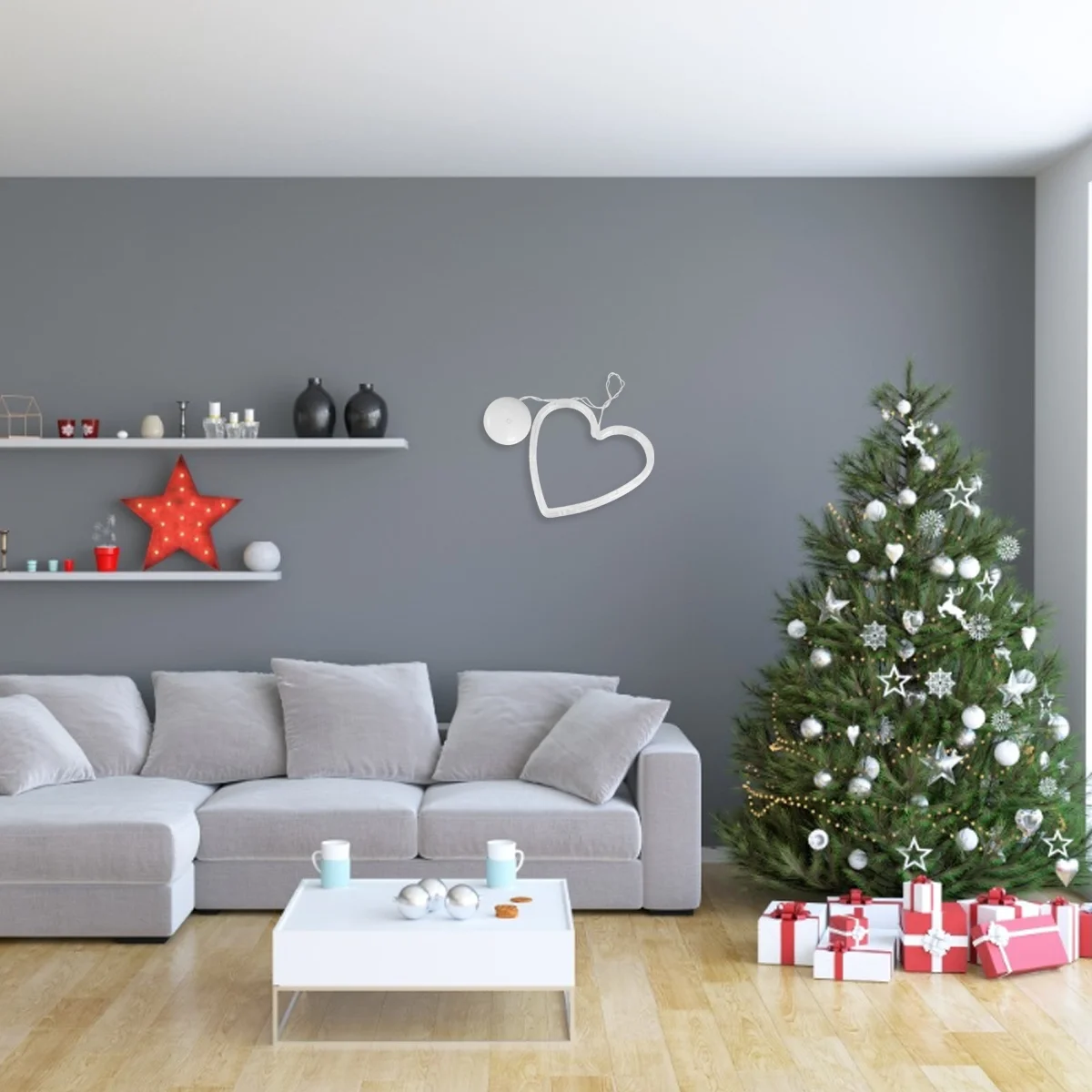 

Hanging LED Lamp Christmas Window Decoration (Heart)