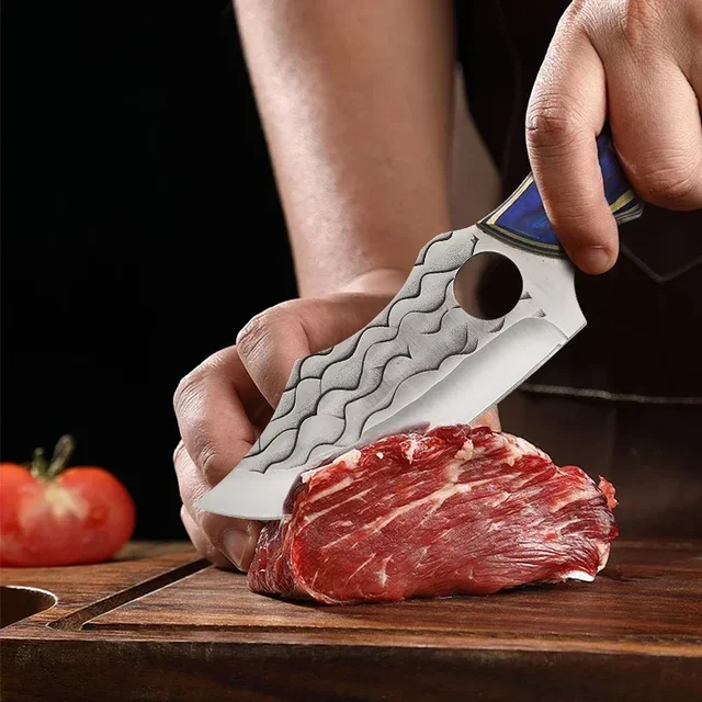 Couteau à désosser forgé à la main avec gaine, couteau de boucher, couteau de chef de cuisine en acier inoxydable, couteau à viande mongole, fournitures de cuisine 2