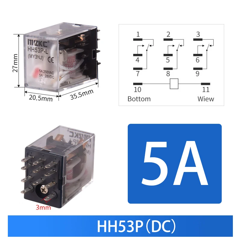 Miniature Control Relays Small Intermediate Relay AC 12V DC C24 AC220 HH52P HH53P HH54P HH62P HH63P HH64P