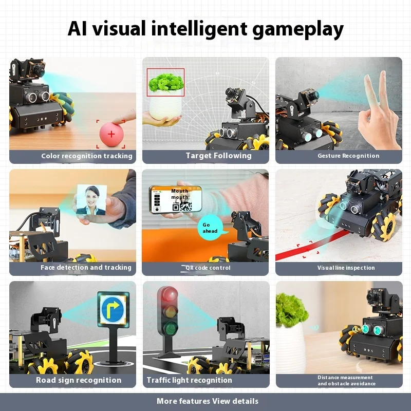 Raspberry Pi 4B/5 Intelligent Cart TurboPi Wheel of Wheat AI Large Model Visual Recognition ROS2 Programming Robots