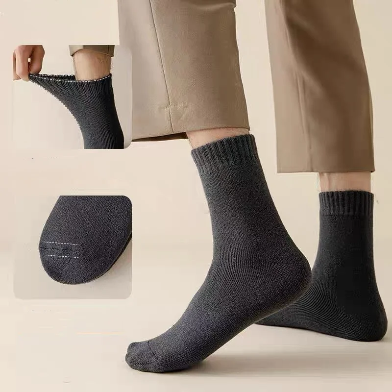 Men's Winter Merino Wool Warm Thick Snow Socks - 4 Pairs Pack