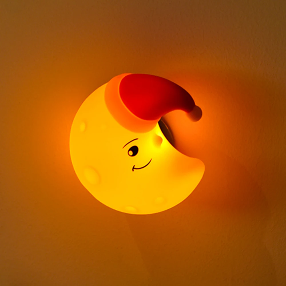Rechargeable Silicone Moon and Star Night Light with Adjustable Brightness - Perfect