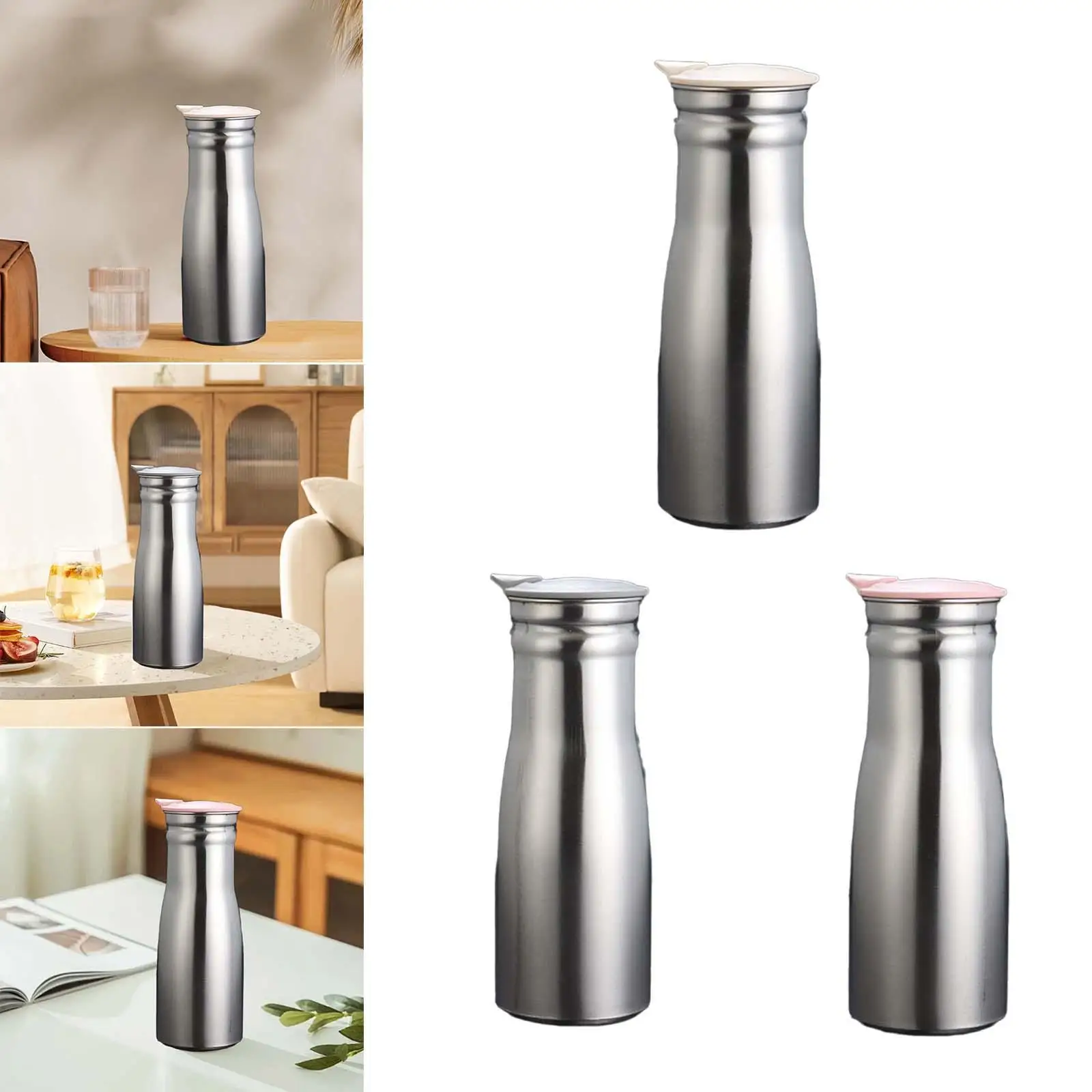 Stainless Steel Water Jug Lemonade Kettle Cold Water Tea Kettle Teapot Sealed Lid Iced Tea Pitcher Multiuse for Milk Lemonade