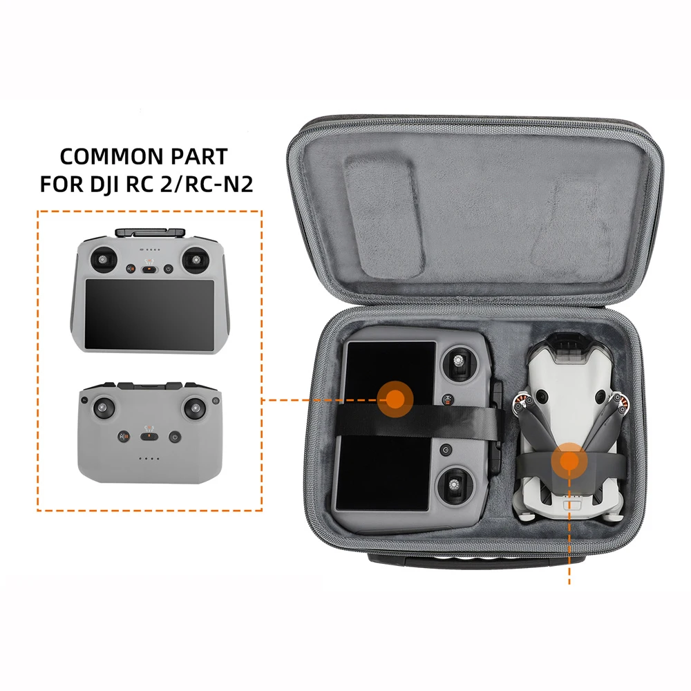 Gray Nylon Bag For DJI Mini 4 Pro RC-2 Remote Controller RC-N2 Storage Carrying Case Handle Cover Box For DJI Mini 4 Pro