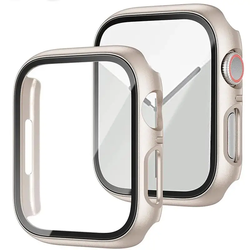 Premium Tempered Glass Screen Protector with Protective Cover for Apple Watch - All Series and Sizes