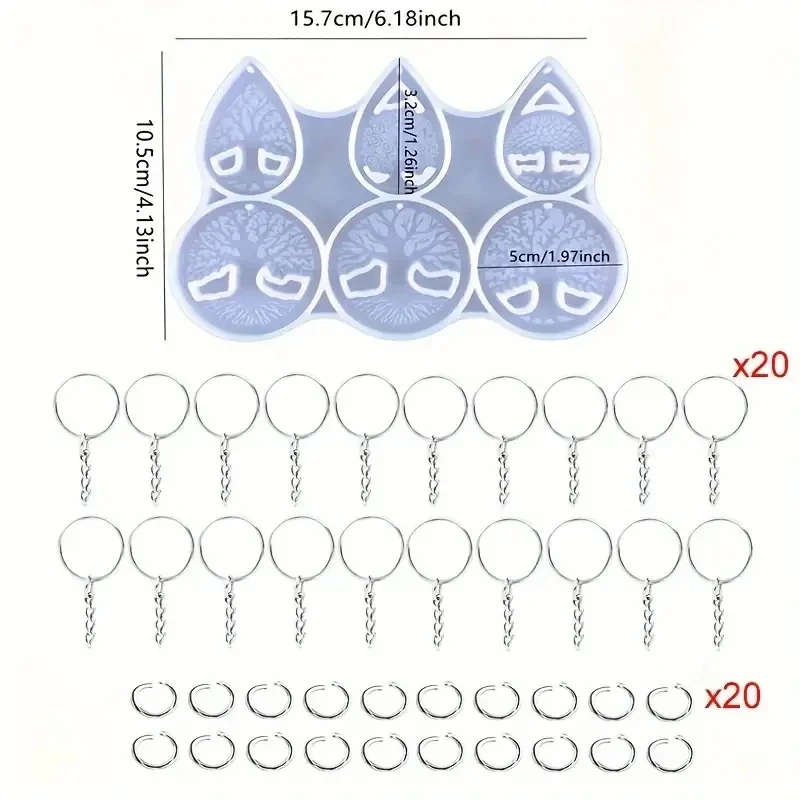 빛나는 광택 나무 생활 장식 실리콘 에폭시 송진 몰드, DIY 키체인 펜던트, 발렌타인 선물 공예품용 쥬얼리, 41 개