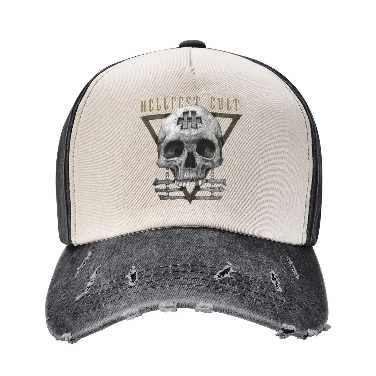 

Hellfest Skull Baseball Caps Vintage Denim Hats