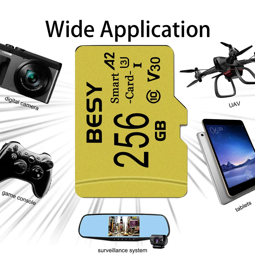 휴대용 미니 TF SD 메모리 카드, 고속 스토리지, 스마트폰 카메라 대시캠, 256GB, 128GB, 64GB, 32GB