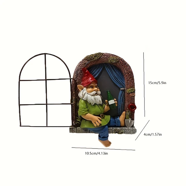 1 morceau d'artisanat en résine naine endormi, décoration d'arbre de cour, décoration murale de maison et de salon, conte de fées de vacances 6