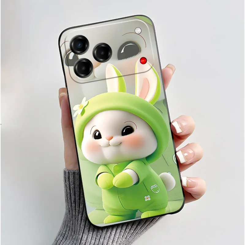 Luxury Cute Love Rabbit Black Silicone Soft Phone Case Cover