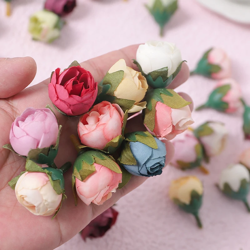 Artificial plants, flowers, rose, flower bouquet 10/50Pcs Rose Artificial Flowers Head Silk For Home Decor Christmas Party Wedding Decoration DIY Wreath Accessories