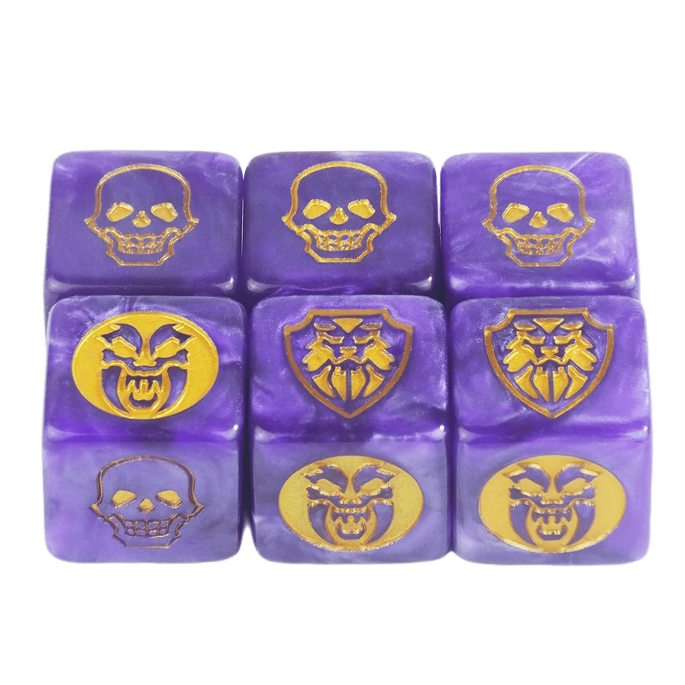 Opaque Color D6 Game Dice Set - 6 Pieces for Board and Table Games