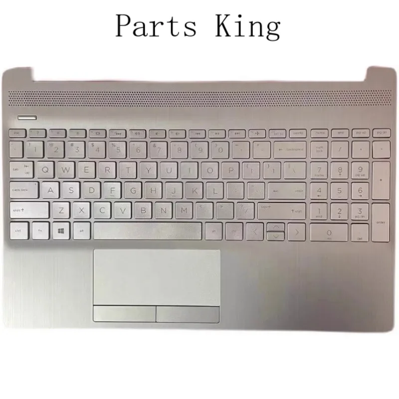 

Новая клавиатура с подсветкой и упором для рук для HP 15-DW 15s-DU 15s-DY искусственная серебряная