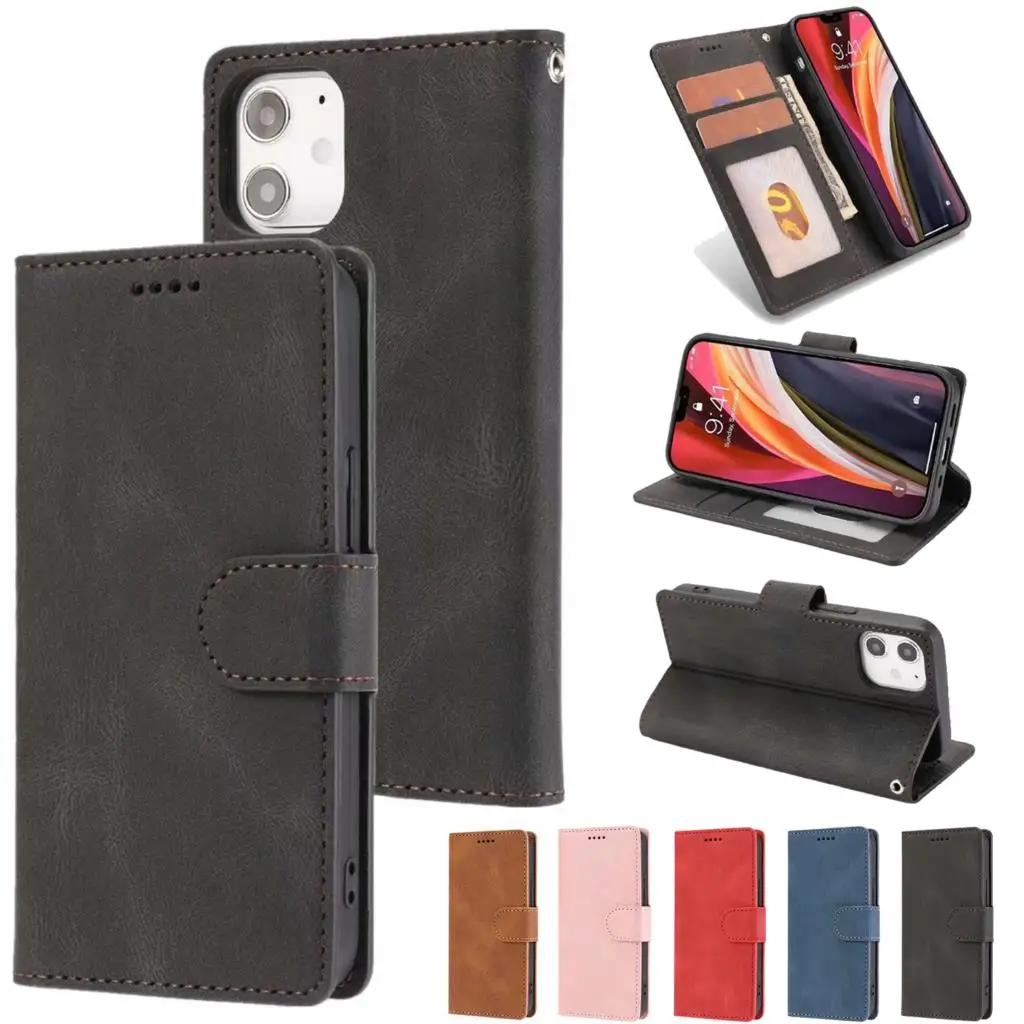 

Flip Wallet Phone Case For iPhone 13 12 11 Pro Max 12 Mini X XS Max XR 8 7 6 6S Plus SE 2020 Coque Leather Funda Protect Cover