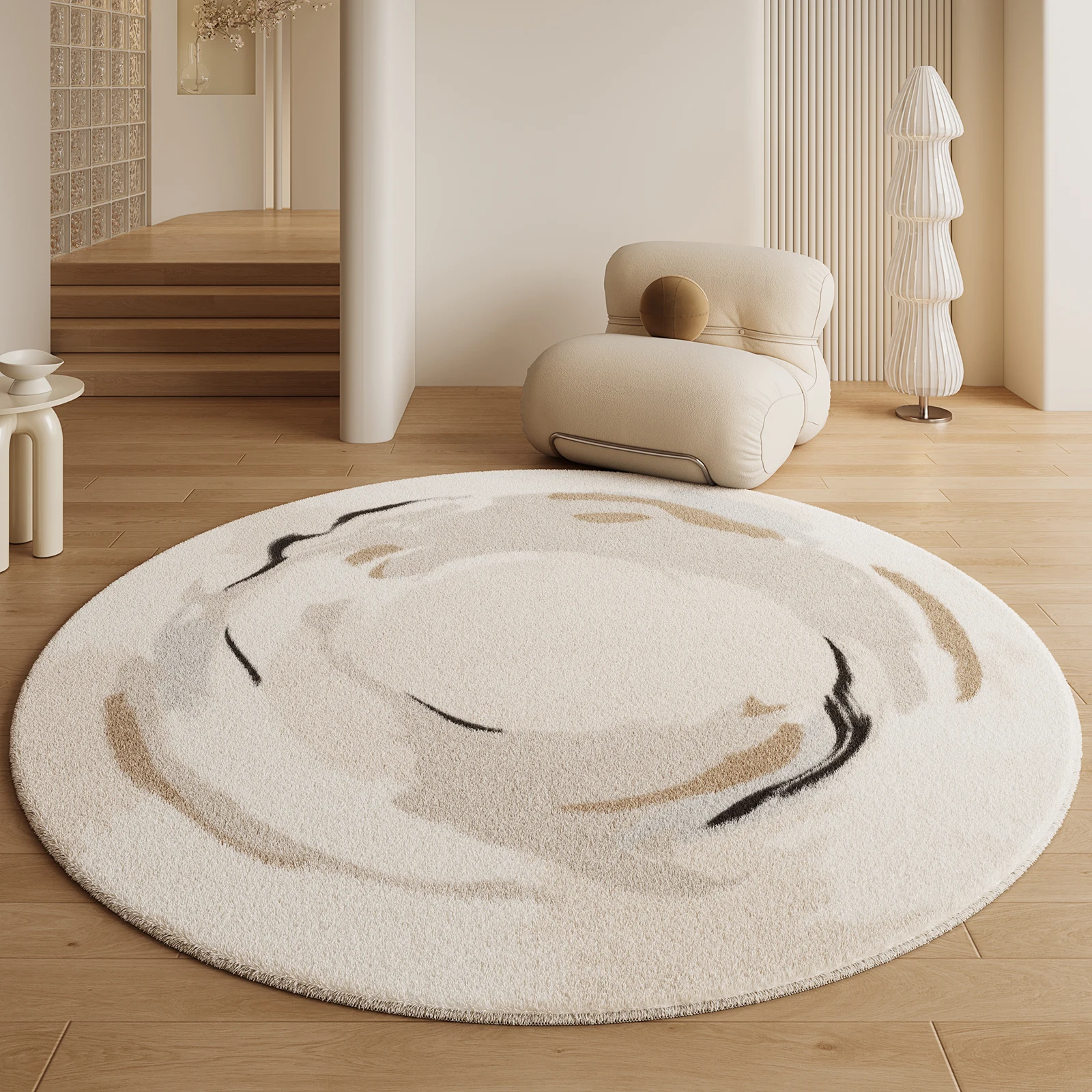 Carpet Living Room Round Bedroom Floor Mats Home Warm Carpet No Care Indoor Bedside Rugs Home Decor VIKAMA floor mat