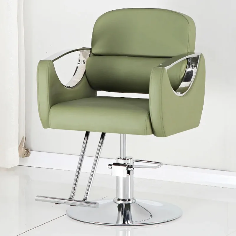 Chaise de barbier moderne en spandex pour femme, fauteuil inclinable de maquillage personnalisé, équipement de styliste de beauté, décoration