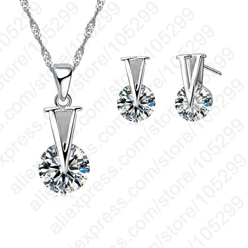 Silver Jewelry Set Jewelry Set Silver Jewelry 925 Sterling Silver Cubic Zirconia Cross Butterfly Heart Star Necklace Drop Earrings Jewelry Sets