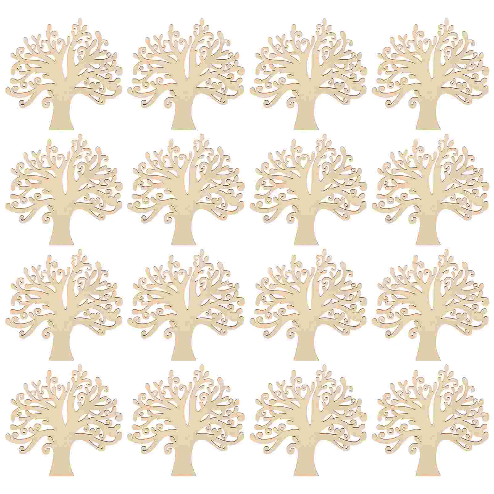 

30pcs DIY Wood Chips Blank Wooden Slices Tree Shaped Cutout Tree Shape Painting Wooden Chips