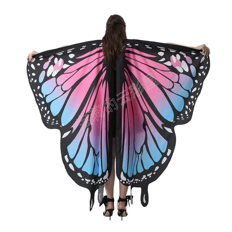 

Butterfly Wings Costume Adult Girl Halloween Fairy Cape For Festival Party Dress Up Nymph Pixie Cloak Carnival Shawl Colorful