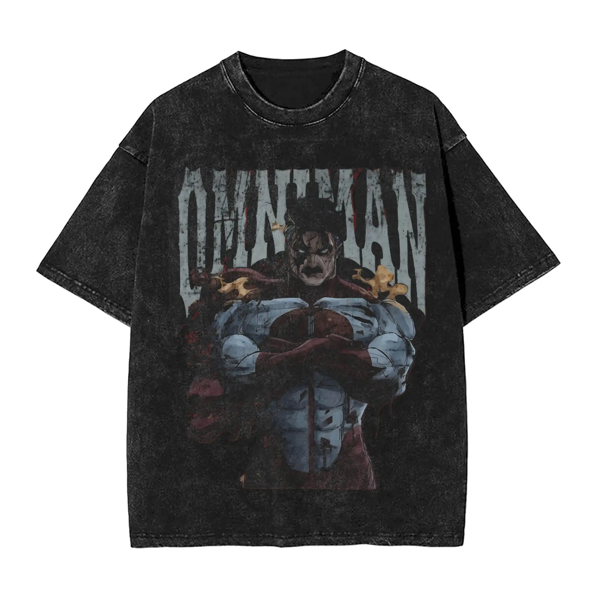 Invincible Cartoon Comic Washed Streetwear HipHop Oversized T-Shirt