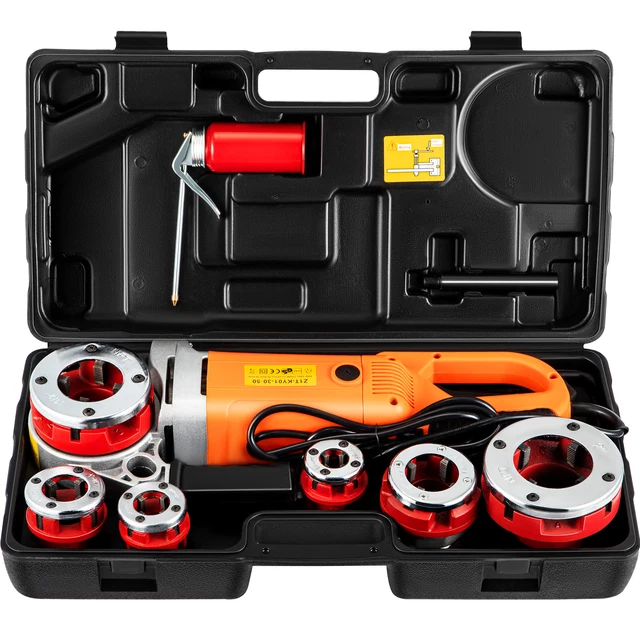 2300W Electric Pipe Threader Handheld Household Galvanized Iron Pipe Sleeve Machine Industrial Threading Tools with 6 Dies
