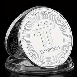 Golden Plated Pi Network Crypto Commemorative Coin Souvenir (Silver)