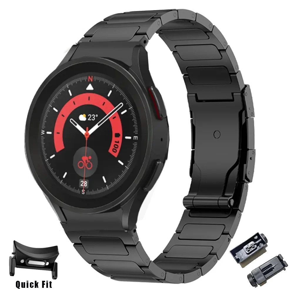 No Gaps Quick Fit Luxury Titanium Strap For Samsung Galaxy Watch 6 Classic 47mm 43mm 40 44mm 5Pro 45mm Band For 4Classic 42 46mm