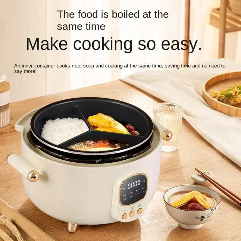 220V/Three-cell electric pressure cooker with internal bladder two-pot household high pressure double bladder rice cooker 2