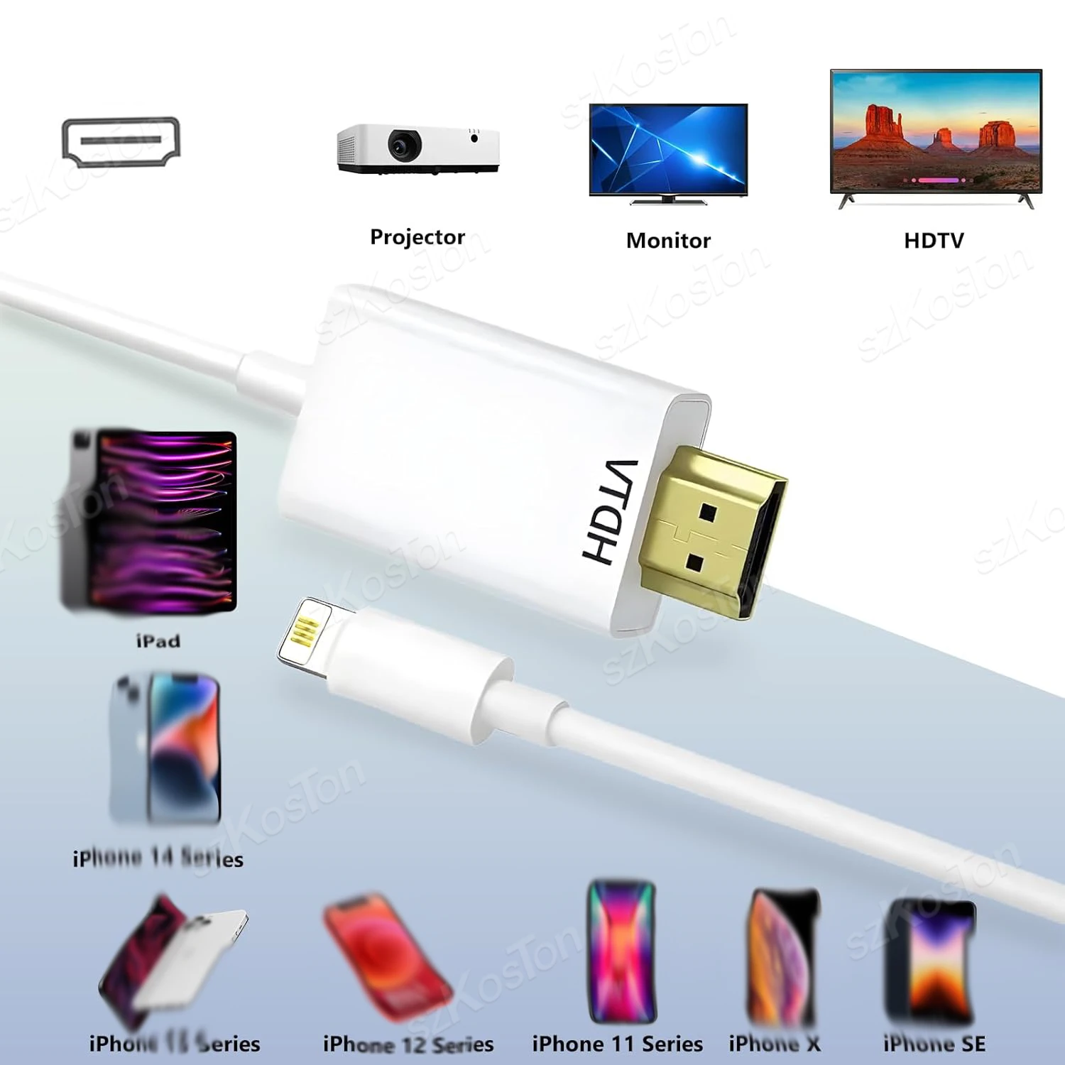 Cable HD Para Adaptador De IPhone A HDMI Cable Lightning A HDMI 1080P, Convertidor Inteligente USB HDMI De 2M Para Dispositivos Apple De 3,65 € | DHgate