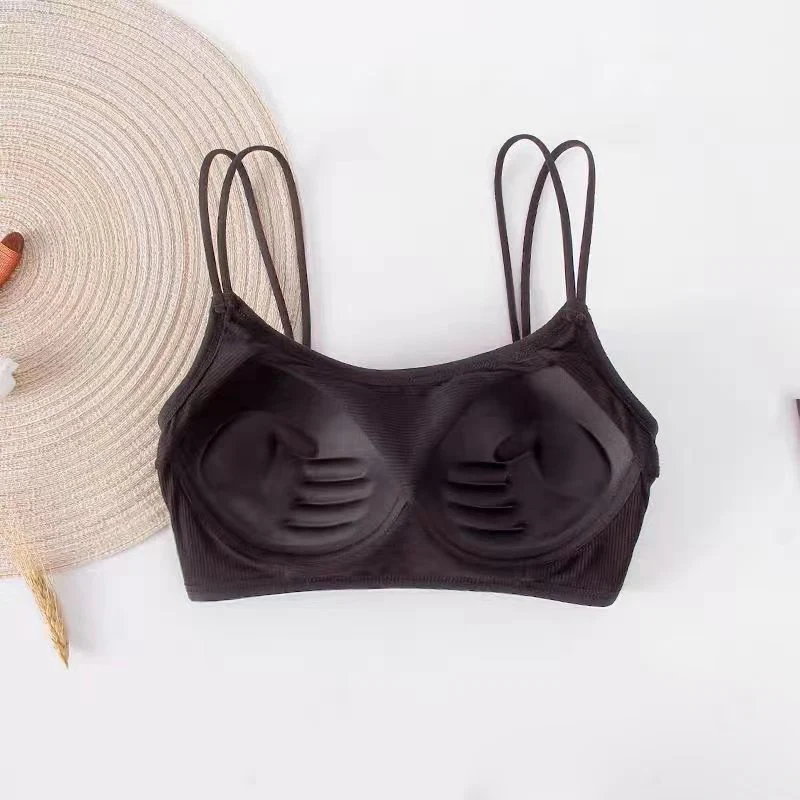 Bralette For Women New One-Piece Backless Bra Women Crop Top Tube Top Seamless Push Up No Wire Cross Back Tube Crop Top