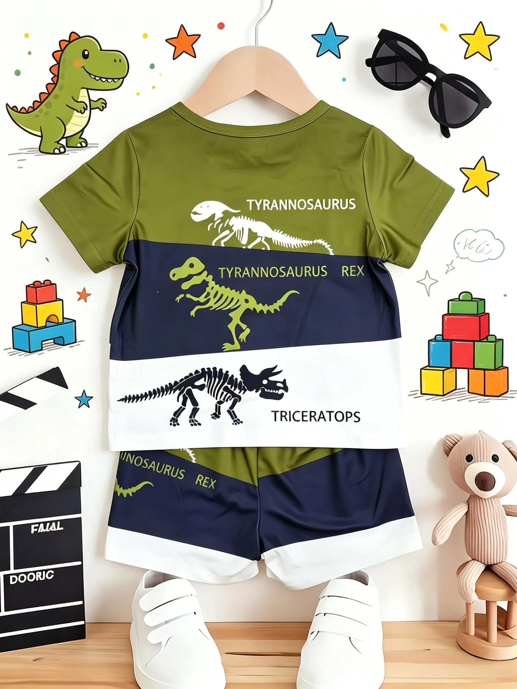 Boys Dinosaur Shorts Set 2